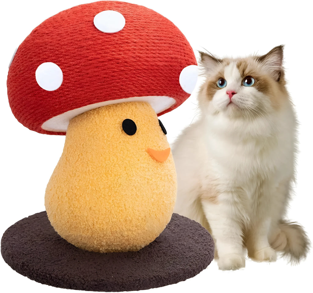 Foldable accordion design cat scratcher board with round mushroom shape for furniture protection