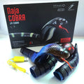 Smart sensing electronic snake cat toy with realistic cobra design on a floor