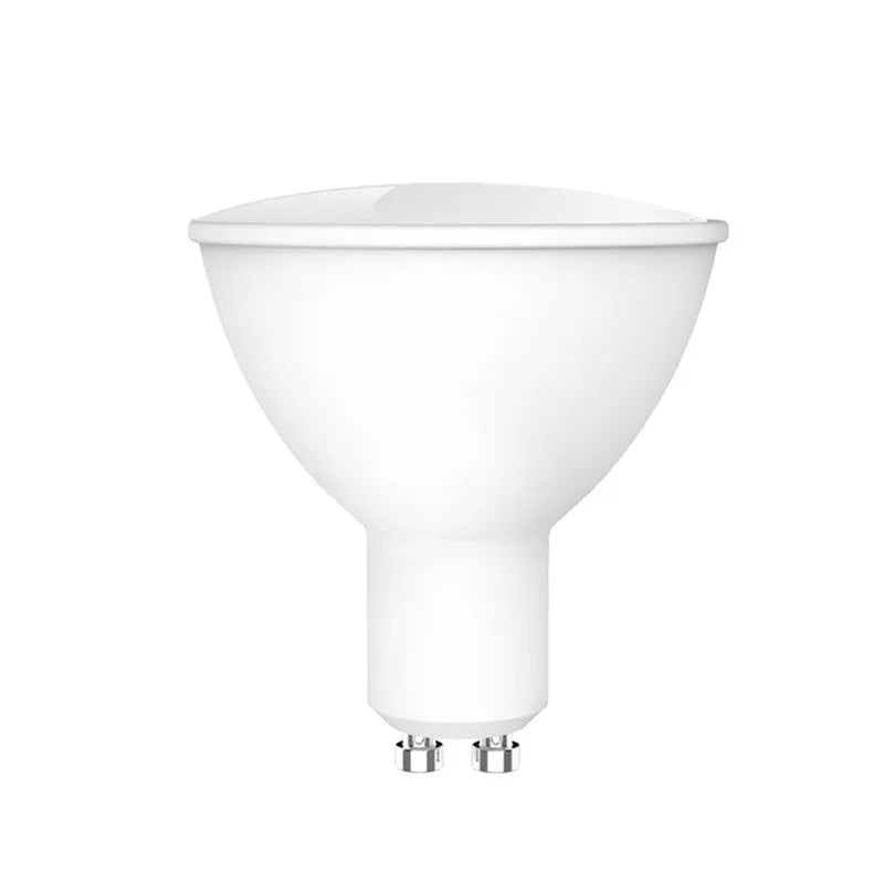 Smart WiFi GU10 RGBCCT LED spotlight with voice control, 5W, 50x55mm.