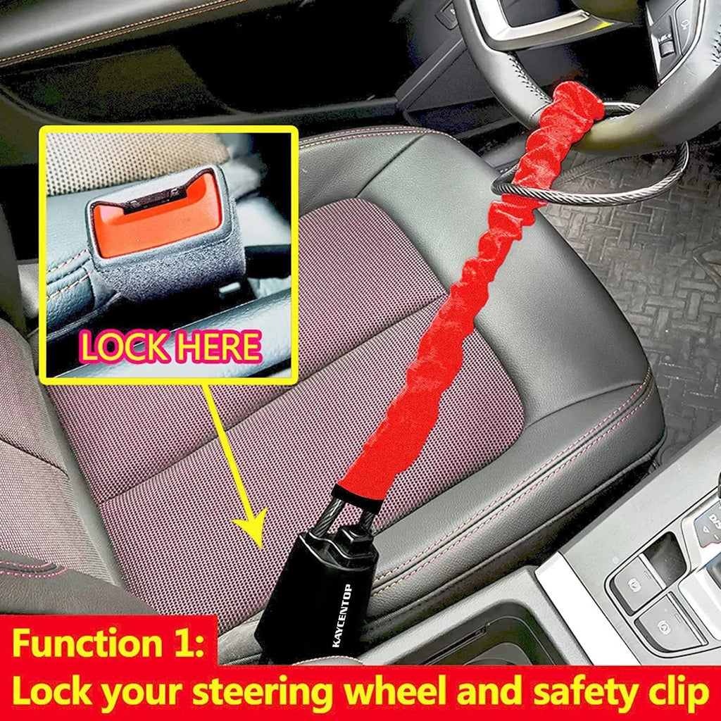 Steel car steering wheel lock for General Motors vehicles with copper core mechanism