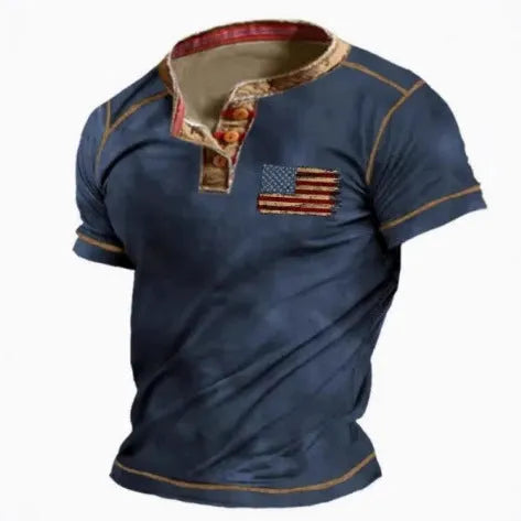 Men's short sleeve polo shirt in bird eye cloth with lapel button design for summer sports wear