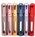 Slim 12ml aluminium bullet-style travel perfume atomiser bottle in a choice of metallic colours.