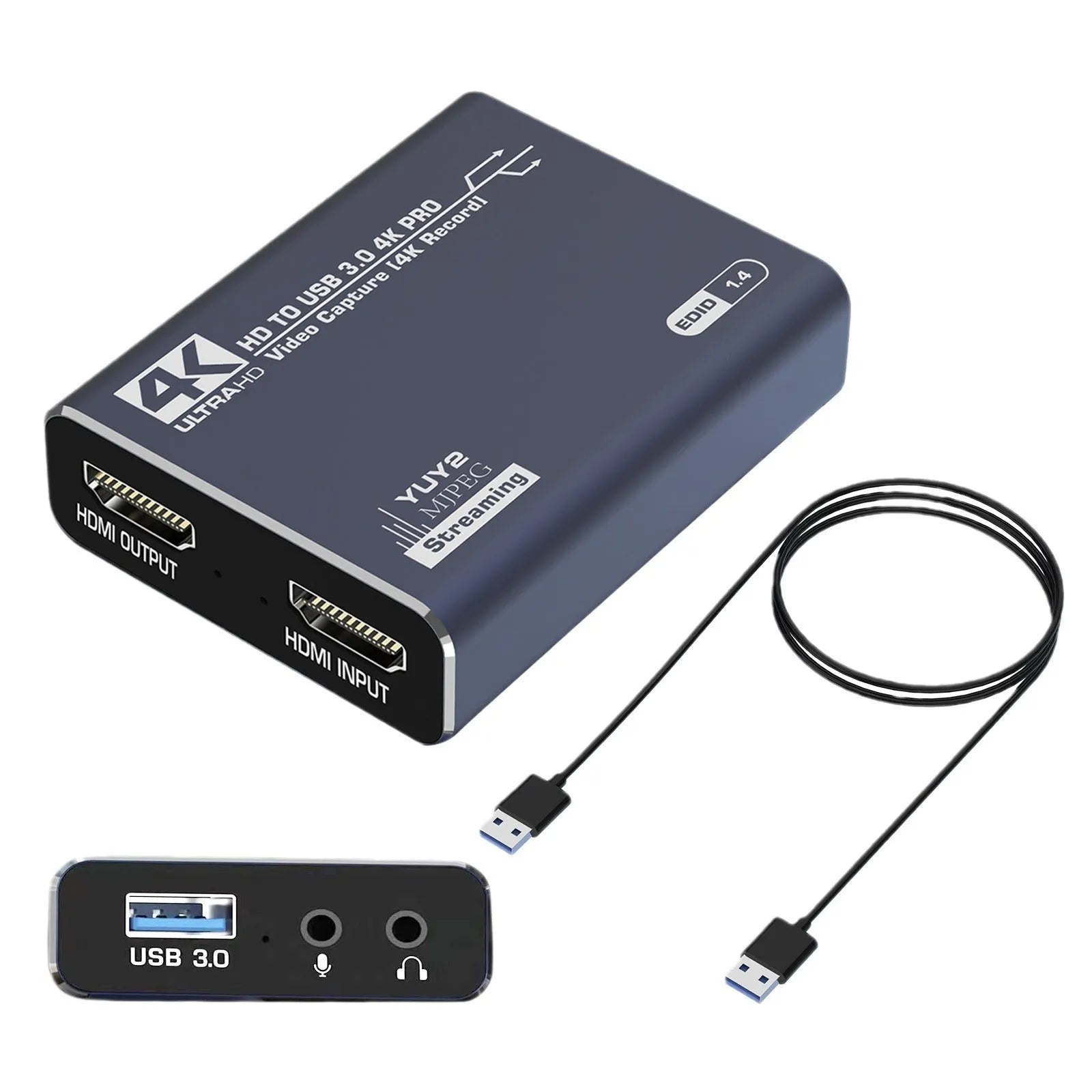 Black MS2131 chip 4K gaming set-top box with USB data collection port