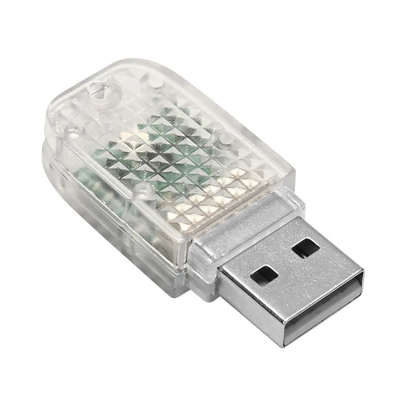 Car USB LED ambience light with touch controls and voice activation for interior illumination