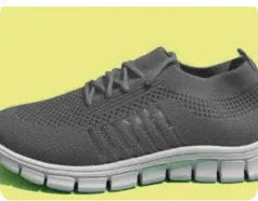 Women's casual breathable flat shoes in flying knit mesh with round toe and front tie fastening