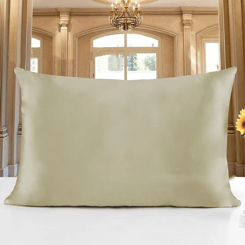 19 Momme double-sided silk pillowcase in apricot colour with hidden zipper closure