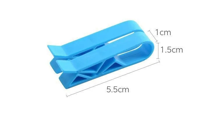 Ten black plastic garbage bag fixing clips for securing bin liners to waste bins