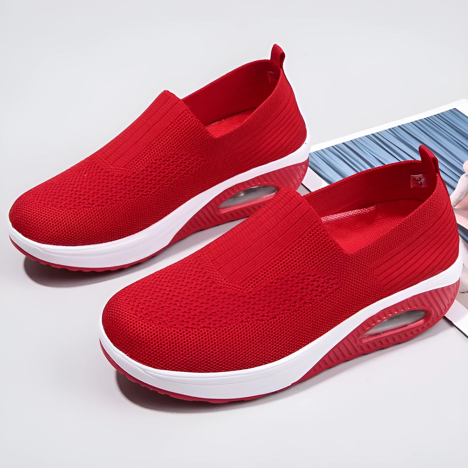 Women's mesh outdoor running shoes with air cushion sole in multiple colour options