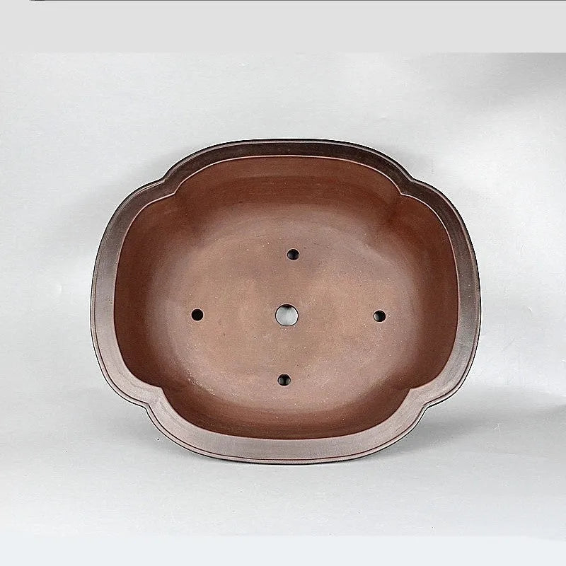 Handmade antique crabapple shaped purple clay flowerpot with Chinese style design