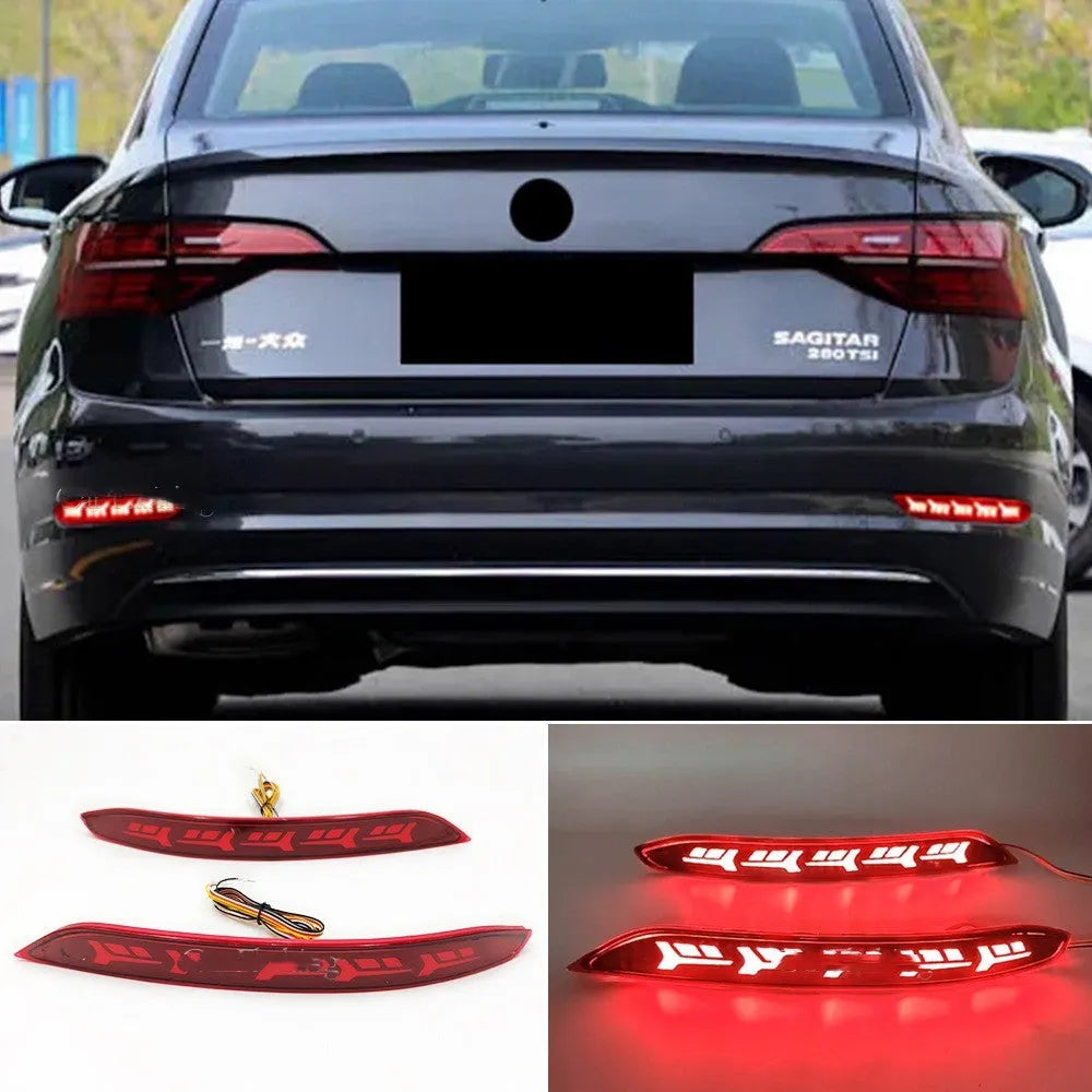 Volkswagen Sagitar rear bumper LED light with water flow illumination patterns