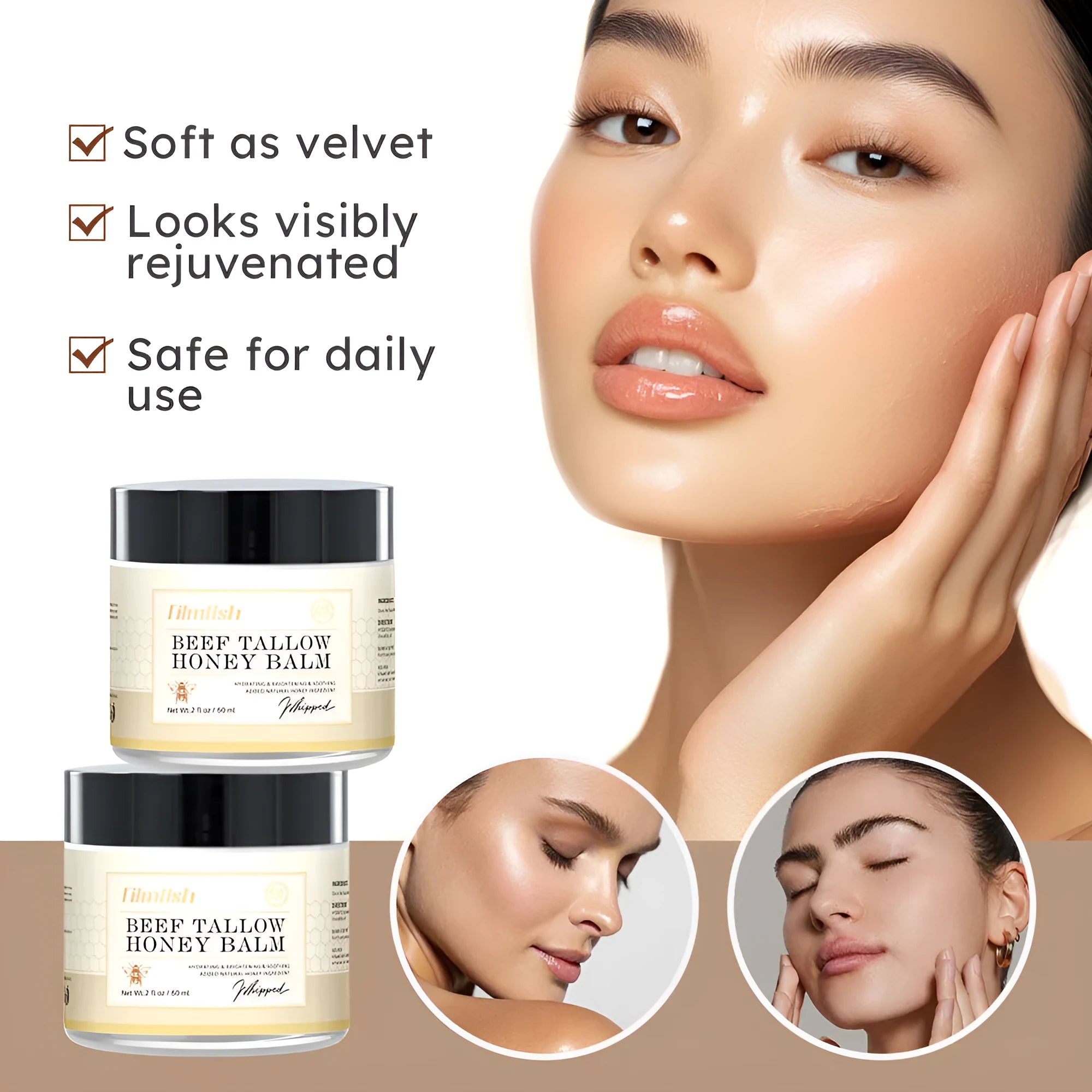 60ml jar of honey moisturising cream for body skincare