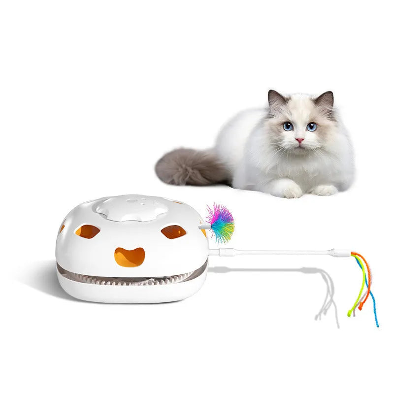 Plastic cat self-play toy teaser in picture colour, dimensions 19.8x11.5x19.5 cm