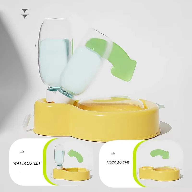 Green pet travel cup with pull-out drinking bowl for dogs during outdoor activities