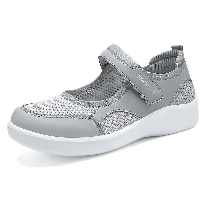 Women's casual shoes with mesh upper and Velcro fastening in various colours
