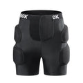Black sports hip protector with NBR foam padding on spandex base for skating and skiing safety