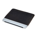 Brown crazy horse leather horizontal computer liner bag showing organisational compartments