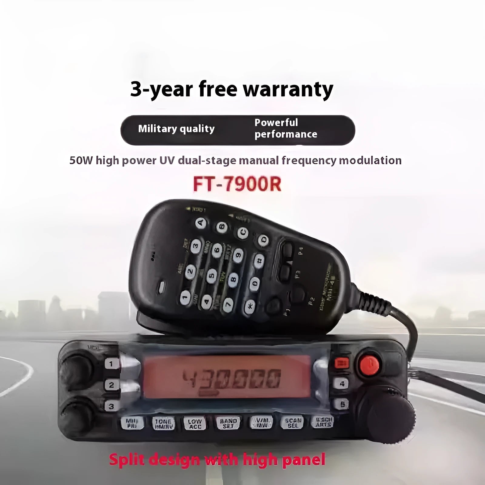 Car walkie-talkie complete machine with 507 antenna mounted in vehicle interior