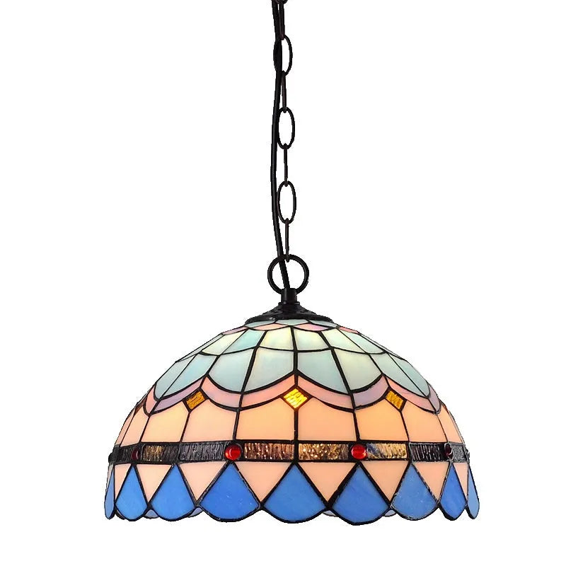 European baroque style chandelier with a coloured glaze finish and abstract design.