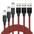 Braided Micro USB fast charging data cable for Android phones in black with coloured trim.