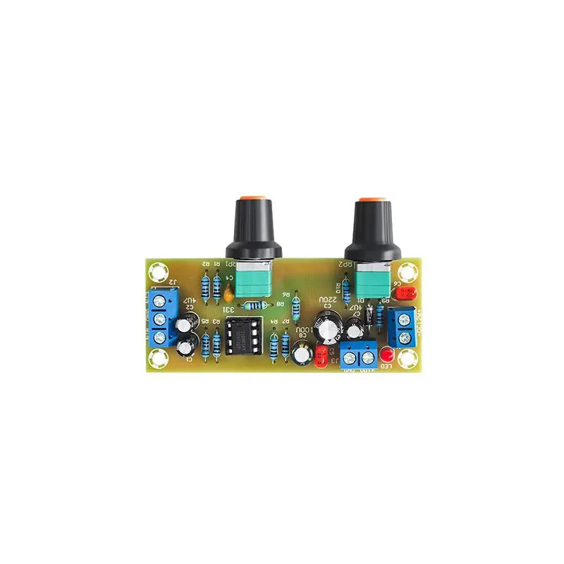 Single power supply 10-24V super dynamic bass boost front stage circuit board on FR-4 PCB.