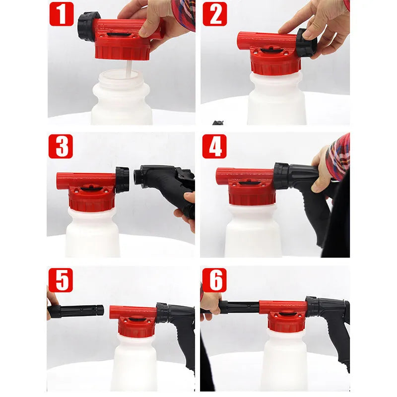 Foam pot high pressure water gun with ABS and TPR construction for garden watering