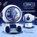 Astronaut-themed manual pencil sharpener in blue or pink with adjustable three-level sharpening for 2mm pencils