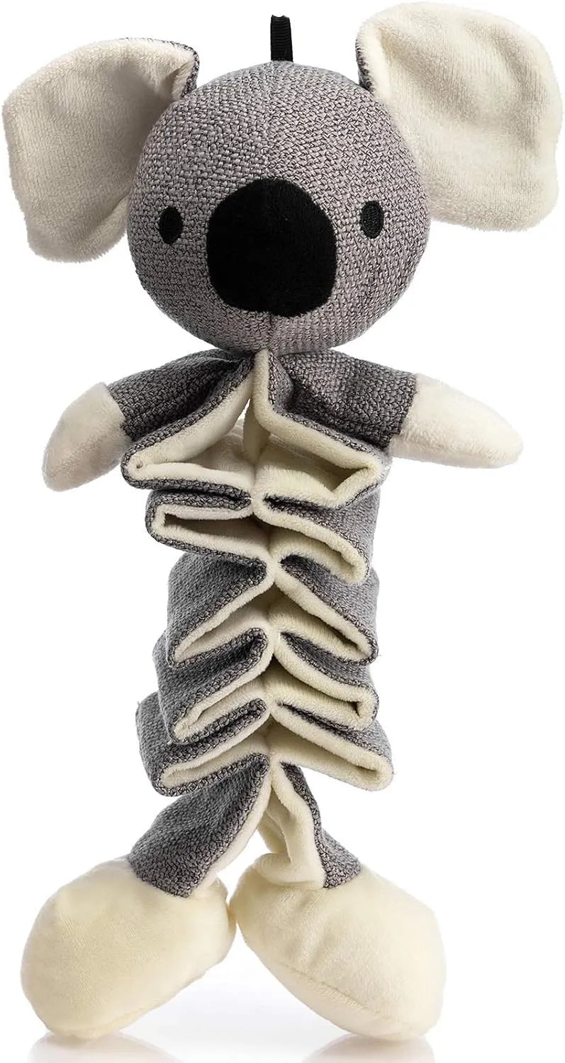 Hollypet grey koala dog squeaky toy measuring 30cm with durable cloth construction