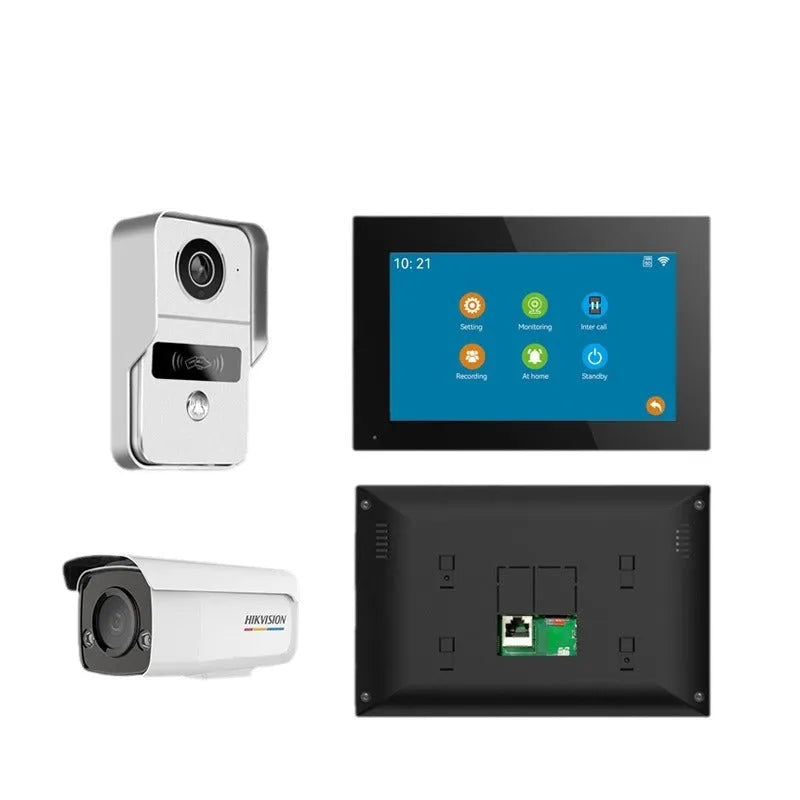 10 inch video intercom doorbell system with outdoor camera unit and indoor display