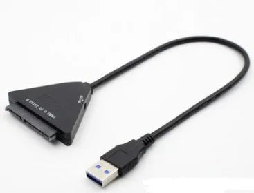 Black USB3.0 to SATA 7+15 pin adapter cable for connecting hard drives externally to computers