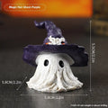Kids' black and purple resin wizard hat ornaments for Halloween and festive decorations