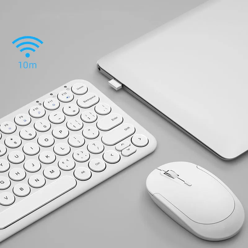 Ultra-thin wireless keyboard and optical mouse set in black colour with USB receivers