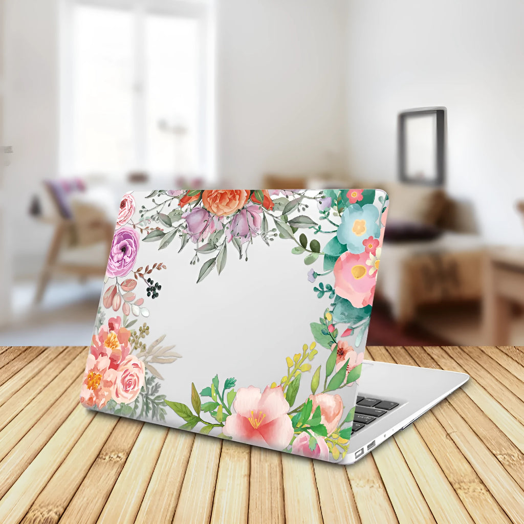 Plastic laptop protective shell with partial floral pattern for Apple MacBook 11-inch Air and 12-inch Retina