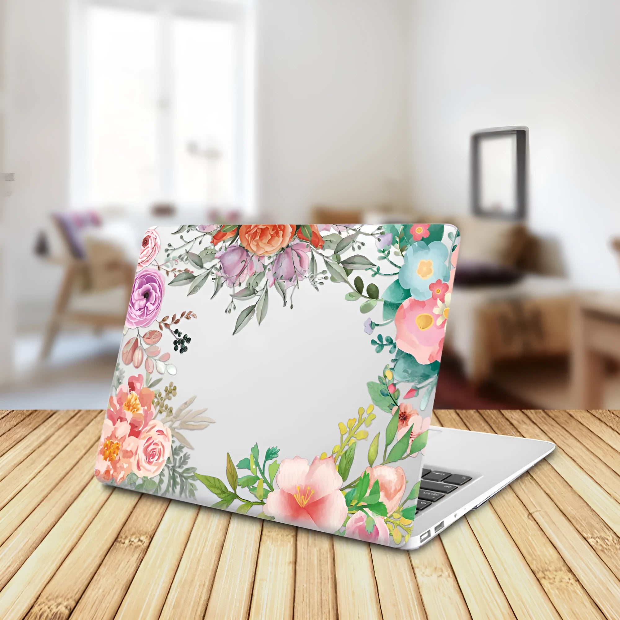 Plastic laptop protective shell with partial floral pattern for Apple MacBook 11-inch Air and 12-inch Retina