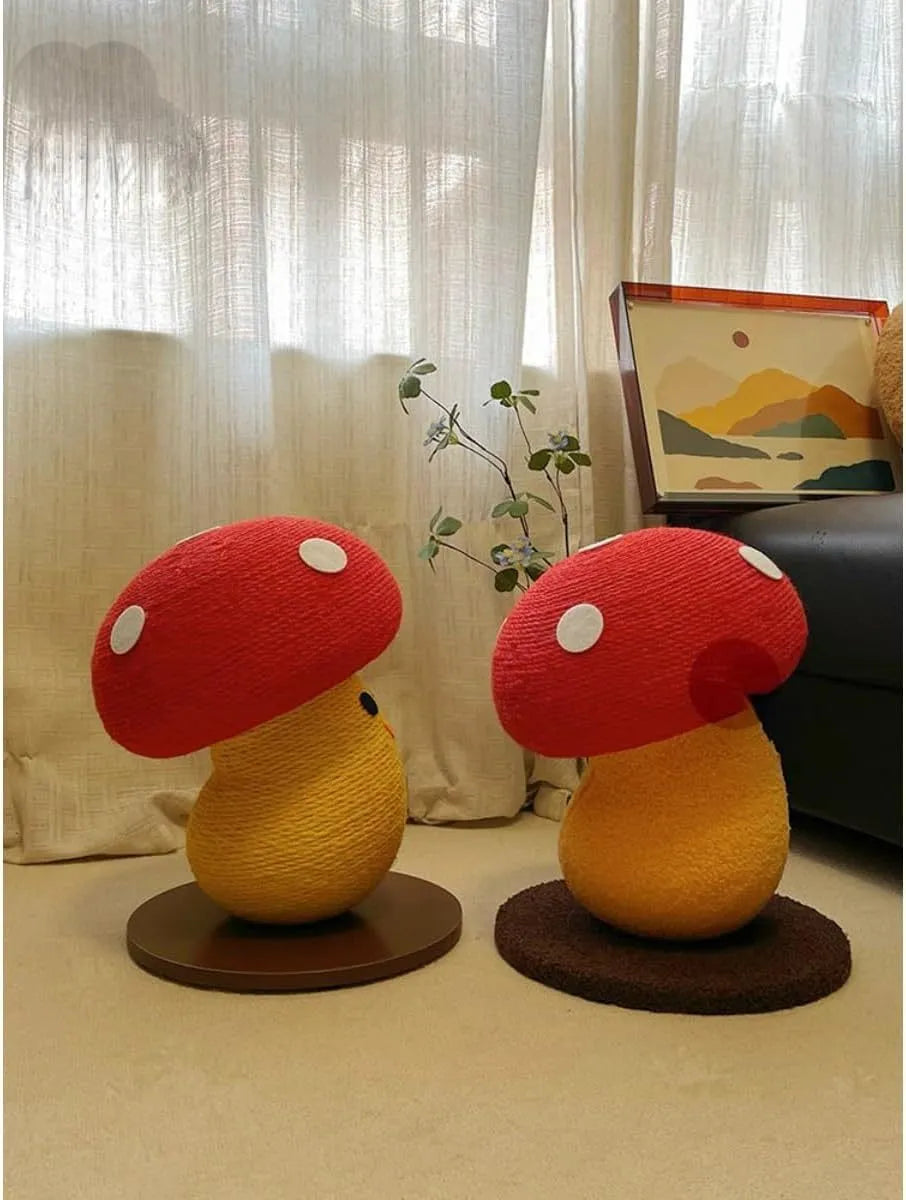 Foldable accordion design cat scratcher board with round mushroom shape for furniture protection