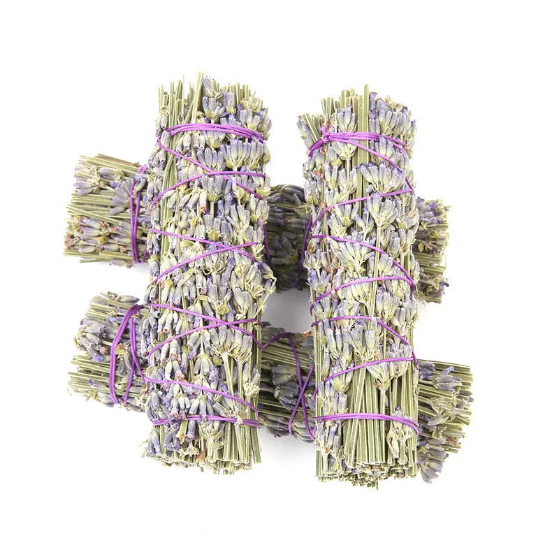 Natural dried lavender flower aromatherapy stick measuring approximately 4 inches.