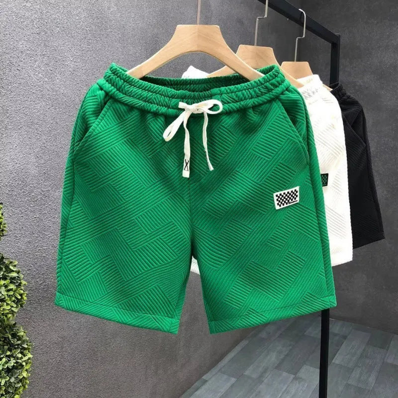 American-style men's casual sports shorts in polyester with elastic waistband