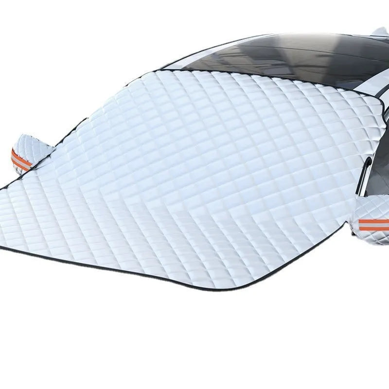 Aluminium foil winter car cover for SUV with reflective edges and magnets