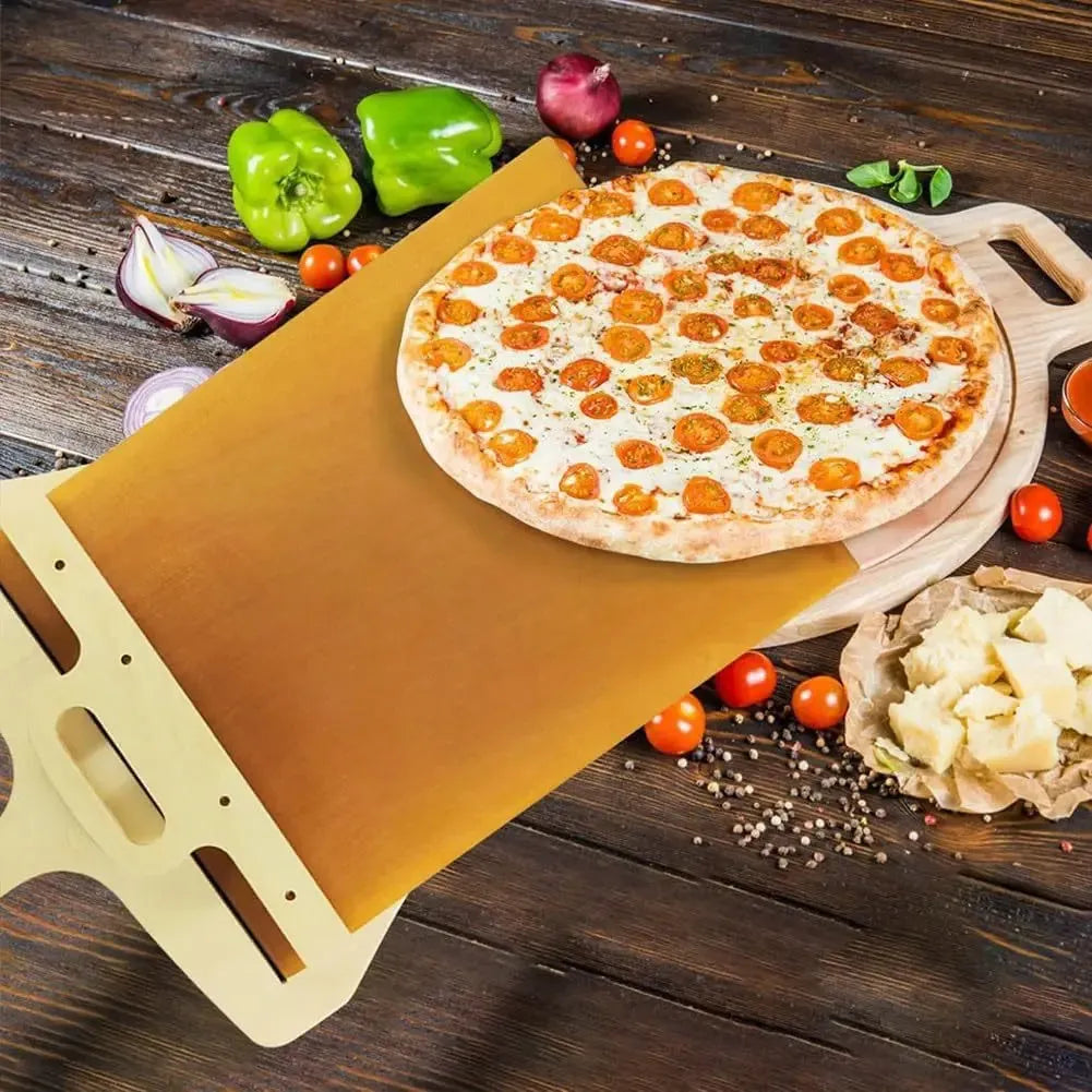 Sliding pizza transfer shovel and cutting board 55 by 35 cm food grade PP non-stick surface