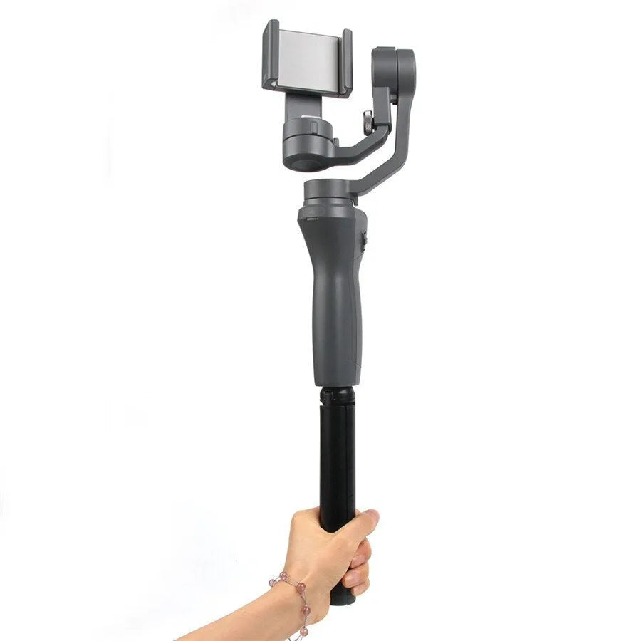 Black aluminium alloy mobile phone tripod stabiliser compatible with iPhones for handheld photography