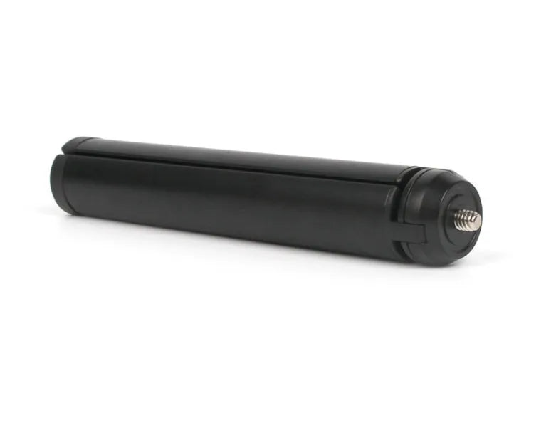 Black aluminium alloy mobile phone tripod stabiliser compatible with iPhones for handheld photography