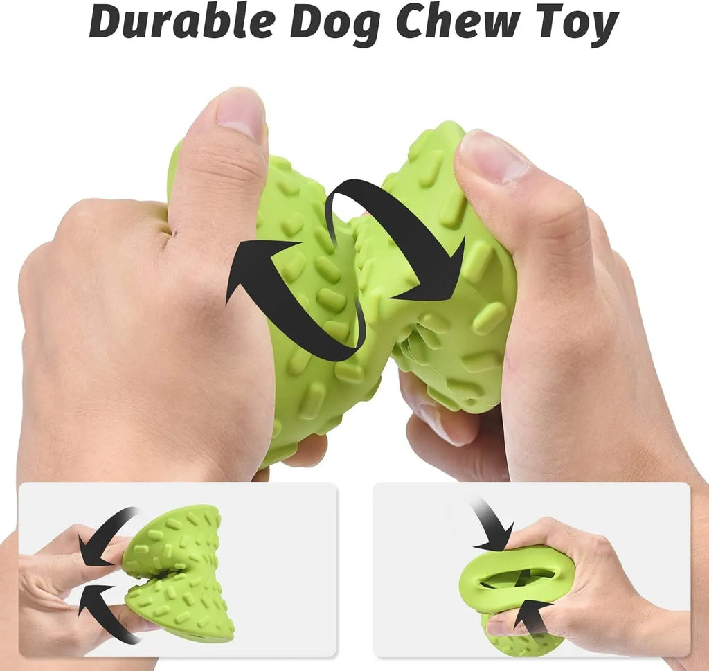 Natural rubber treat dispensing dog toy for aggressive chewers in blue colour