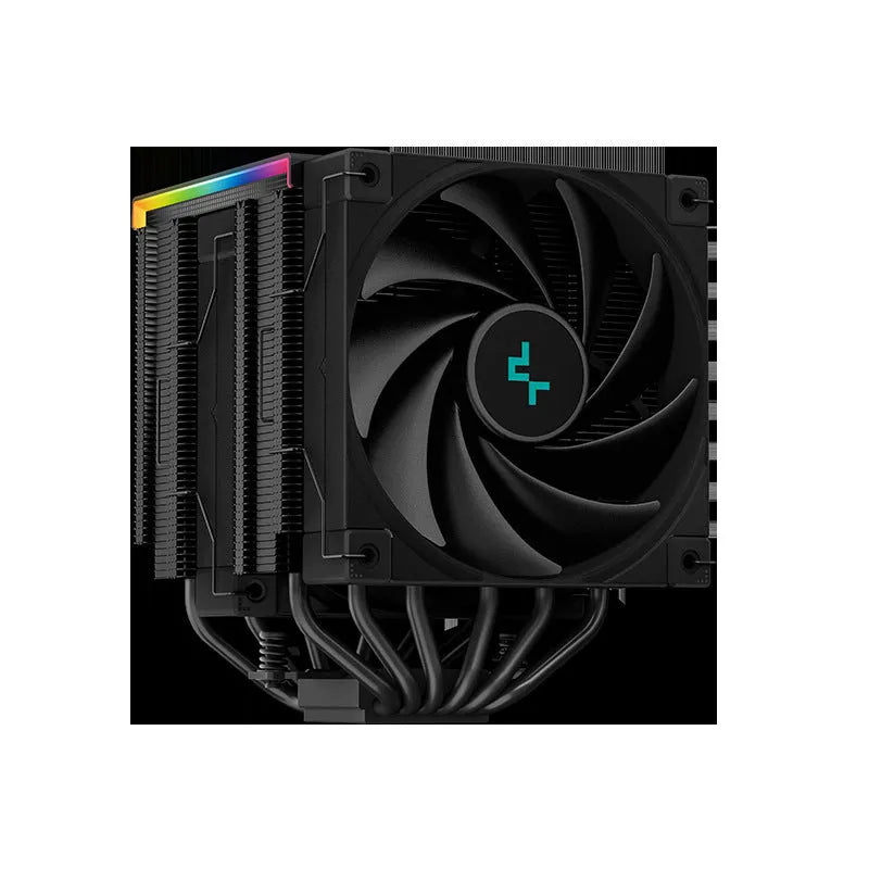 Twin tower CPU air cooler with digital temperature display in black colour
