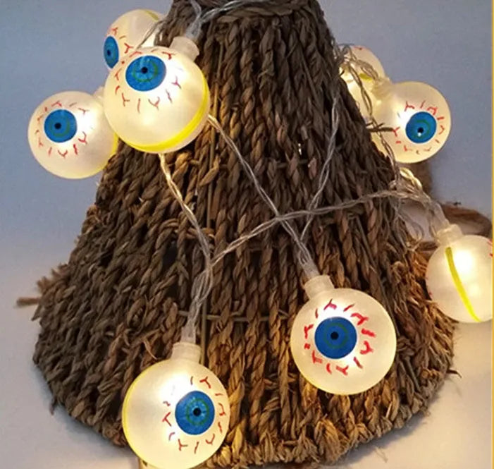 Halloween LED string lights with pumpkin, ghost, bat and spider pendants on 1.2m waterproof string