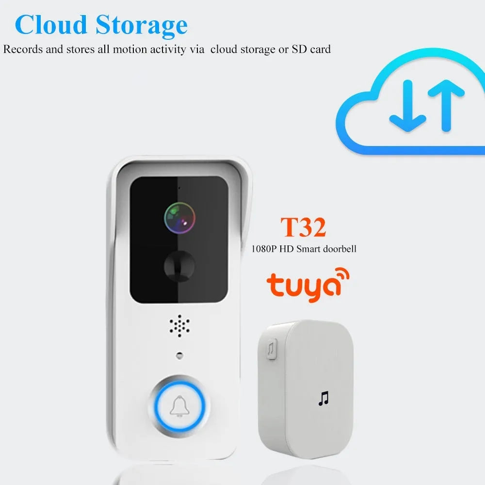 Waterproof smart visual doorbell with HD camera and remote intercom functionality
