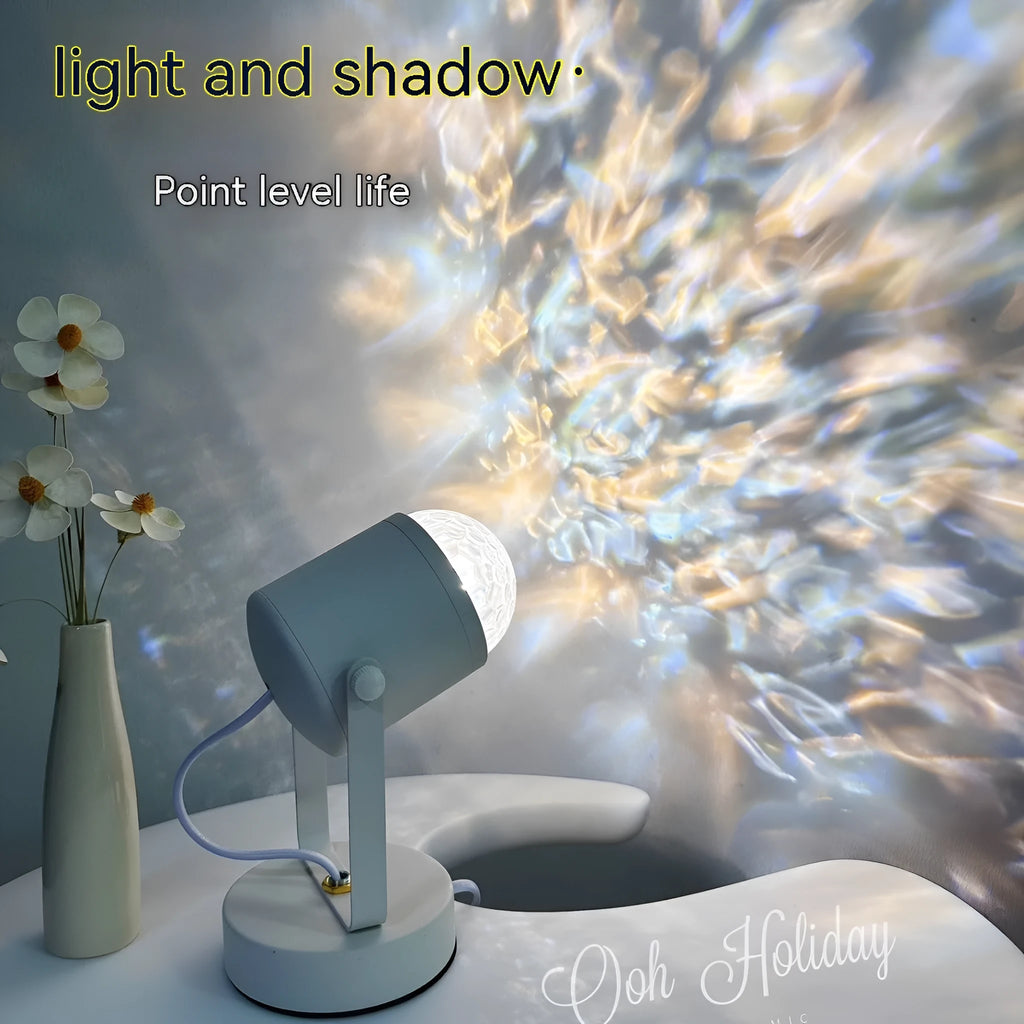 Dynamic water ripple ambience light table lamp with ceiling and desktop mounting styles