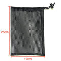 Black mesh drawstring storage bag for children's water ball toys in three different sizes
