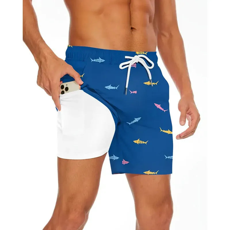 Men's loose fit polyester beach pants in multiple colours for summer leisure and sports activities