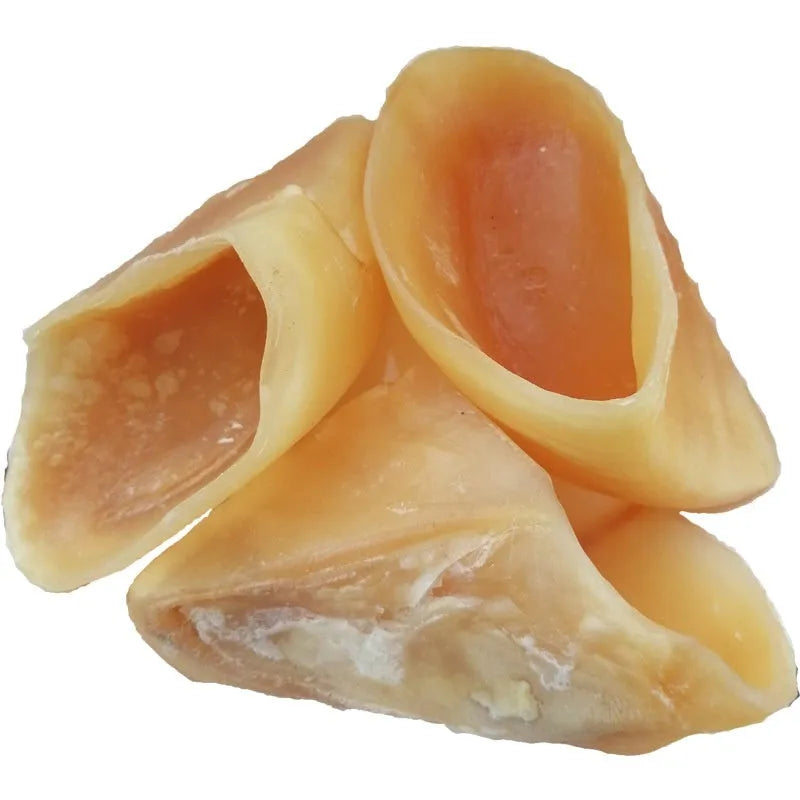 Natural cowhide dog grinding rod chew toy in hoof shell colour for small and medium-large dogs