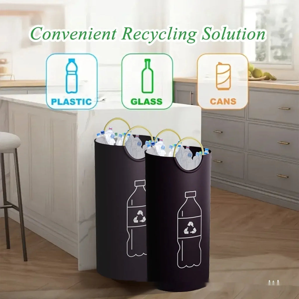 Round portable plastic bin 38x72cm for office and outdoor waste disposal