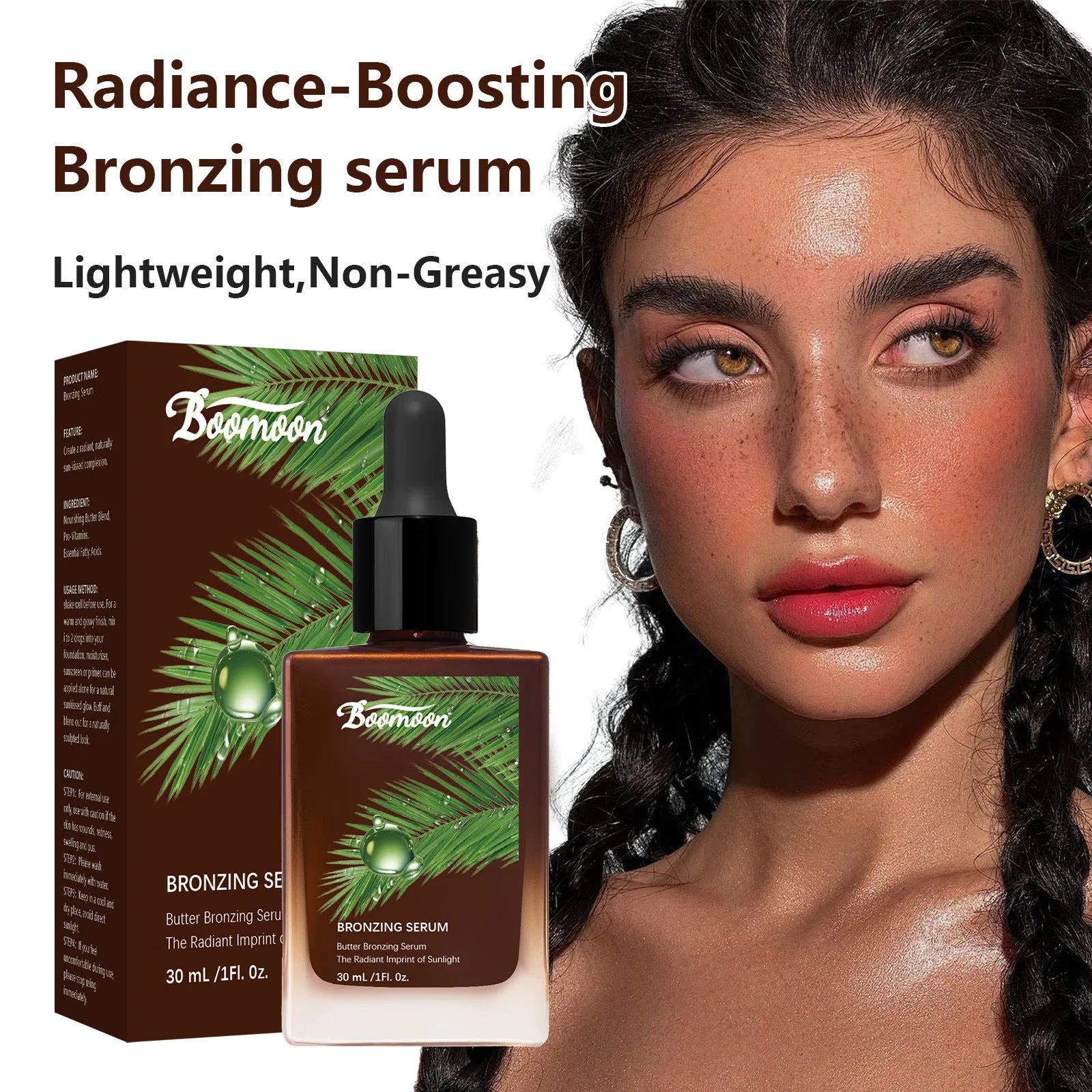 Bronze Black 30ml nursing care solution bottle measuring 101mm by 45.3mm.